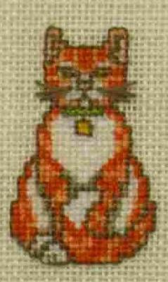 Ginger Cat
<p>This cat was stitched on evenweave, over one.&nbsp; I can't recall the count, but it may have been as small as 28.&nbsp; I don't think it was 32.</p>
Keywords: cross stitch