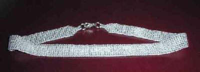 Square stitch silver choker
This was made with square stitch and 11/0 S/L Delicas.  Personnel at a bead store looked at it and thought it was made of silver.
Keywords: beading