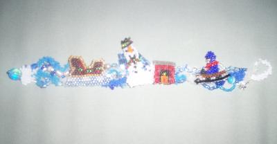 Winter Wonderland Bracelet
This was my entry into a beadwork contest with the theme Winter Wonderland. I did my best to illustrate the Christmas carol by the same name. I designed a few more small pieces to go on it but didn't make them because they wouldn't fit.
