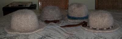 All four recent hats
<p>I left one plain so the buyer could embellish and change out as they please</p>
