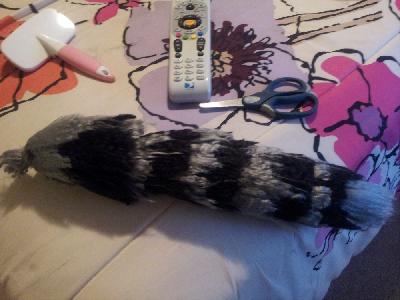Gray and Black Yarn Tail
