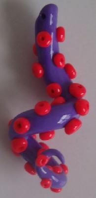 Octopus Tentacle Polymer Clay Pendant
