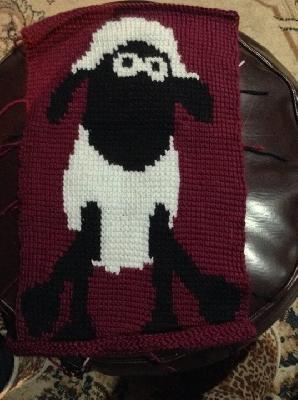Shaun the Sheep
<p>Eventually this will end up as a couch cushion.</p>
