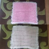 Pink and White Pompom Blanket
